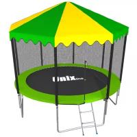 Каркасный батут Unix Line 8ft Simple Roof (outside) 244х244х241 см зеленый (с сеткой, лестницей и крышей)