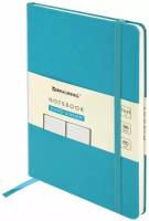 Бизнес-блокнот / записная книжка мужской / женский А5 (130х210 мм), Brauberg Ultra, балакрон, 80 г/м2, 96 л., в точку, бирюзовый
