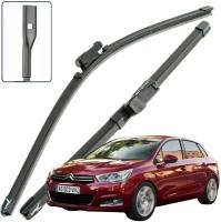 Дворники Citroen C4 (2) B7 Ситроен С4 Б7 хэтчбек 5 дв 2010 2011 2012 2013 2014 2015 Щетки стеклоочистителя бескаркасные к-т 2шт, 750мм-650мм