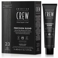 American Crew Precision Blend краска-камуфляж для седых волос, Темный натуральный 2/3, 3х40 мл