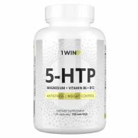 1WIN 5 HTP 50 мг (5НТР, 5-ХТП, 5-гидрокситриптофан) с магнием и витаминами группы B6, витамины для мозга, 120 капсул, триптофан