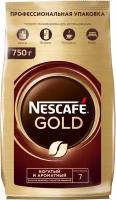 Кофе молотый в растворимом NESCAFE (Нескафе) "Gold", сублимированный, 750 г, мягкая упаковка