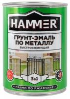 HAMMER Грунт-эмаль по металлу 3 в 1 б/с черная 0,9 кг / 6 ЭК000116572