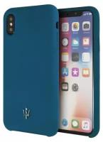 Чехол Maserati Silicone для iPhone X/XS, синий