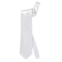 Белый сатиновый галстук (9724)