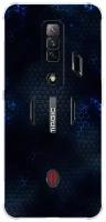 Силиконовый чехол на ZTE Nubia Red Magic 7S / ЗТЕ Нубия Ред Мэджик 7С Фон соты синие