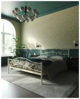 Кровать с изножьем "Глэдис" (140х200/ноги металл/цвет Бежевый)
