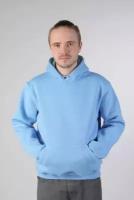 Магазин Толстовок - Blue Hoodie Man Classic Мужская небесно-голубая толстовка худи классическая 320гр/м.кв, 3XL-56-Unisex-(Мужской)