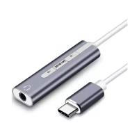 Внешняя звуковая карта Orient AU-05PL адаптер USB Type C на гнездо 3.5мм для гарнитур и наушников - серебристый