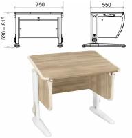 Стол-парта регулируемый «ДЭМИ» СУТ.41, 750×550×530-815 мм, белый каркас, пластик бежевый, дуб сонома (комплект)