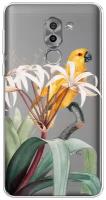 Силиконовый чехол на Honor 6X / Хонор 6Х "Yellow parrot", прозрачный