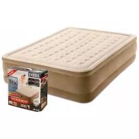 Двуспальная надувная кровать Intex 64428 Ultra Plush Airbed With Fiber-Tech + насос (152х203х46см)