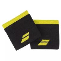 Напульсник Babolat Logo Wristband White для большого тенниса, сквоша, бадминтона, черный-желтый