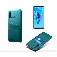 Чехол панель-накладка MyPads для Huawei P30 из качественной импортной кожи с визитницей с отделением для банковских карт мужской женский зеленый