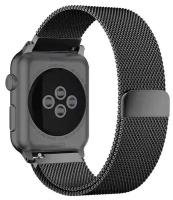 Ремешок для часов Apple Watch миланская петля 38-40 мм, черный / Браслет для Apple Watch / Металлический браслет для Эпл Вотч / Series 1-6, SE
