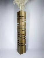 Дизайнерская высокая напольная ваза из экзотических пород дерева