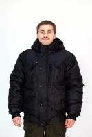 Зимняя мужская куртка IDCOMPANY "Егерь" для охоты, рыбалки и активного отдыха черный оксфорд 60 размер