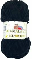 Пряжа плюшевая Himalaya Dolphin Baby/Хималая Долфин Беби/Бэби - черный N 80311, 120м/100гр, 100% микрополиэстер, 1 шт, пряжа для игрушек и одежды