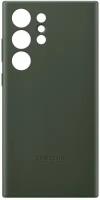 Чехол-накладка Samsung Leather Case для Galaxy S23 Ultra, кожа/поликарбонат, зеленый