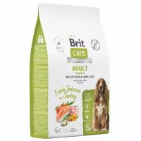 Brit Care Dog Adult M Healthy Skin&Shiny Coat сухой корм для взрослых собак средних пород для кожи и шерсти, с лососем и индейкой - 12 кг