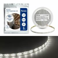 Cветодиодная LED лента Feron LS603, 60SMD(2835)/м 4.8Вт/м 5м IP20 12V 4000К, 41446