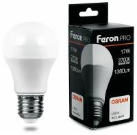 Лампа светодиодная Feron E27 17W 2700K груша матовая LB-1017 38038