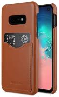 Кожаный чехол накладка Melkco для Samsung Galaxy S10e - Back Cover V2, коричневый