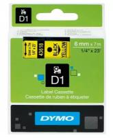 Лента Dymo D1 [S0720790/43618] для принтеров серии Label Manager (черный на желтом, 6 мм, длина 7 м)