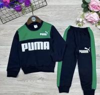 Костюм спортивный с надписью PUMA 116 см (зеленый)