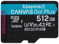 Флеш карта microSD 512GB Kingston microSDXC Class 10 UHS-I U3 V30 Canvas Go Plus 170MB/s