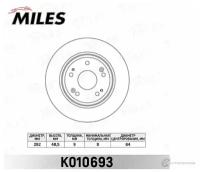 Диск тормозной HONDA ACCORD 08- задний D=282мм. K010693 MILES K010693