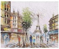 Алмазная вышивка Цветной "Париж в лучах лета", 50x40