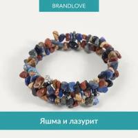 Жесткий браслет BL Jewelry Freeform, лабрадор, аметист, малахит, хризоколла, кварц, турмалин, горный хрусталь, яшма, авантюрин, лазурит, чароит, ларимар, янтарь, кварц розовый, сердолик, коралл, кварц рутиловый, гранат, 1 шт., размер 16 см, размер one size, серебристый