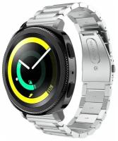 Стальной браслет Solid Stainless для Samsung Gear Sport / Gear S2 Classic / Galaxy Watch 42мм / Watch Active / Watch 3 (41мм) / Watch4 (серебряный)