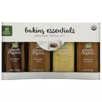 Simply Organic, Baking Essentials, набор органических специй, ассорти, 4 специи