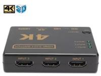 Разветвитель HDMI 1.4 Orient HS0301H-IR переключатель 3 входа на 1 выход, ДУ + внешний ИК-приёмник