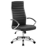 Кресло офисное Brabix "Style EX-528", экокожа, хром, черное 531947