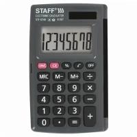 Калькулятор простой карманный маленький Staff Stf-6248 (104х63 мм), 8 разрядов, двойное питание