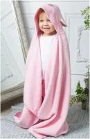 Полотенце-уголок махровое с капюшоном детское "Мышонок" розовый
