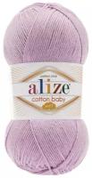 Пряжа Alize Cotton Baby Soft, 50 % хлопок, 50 % акрил, 100 г, 270 м, 5 шт., 27 лиловый 270 м