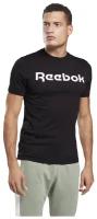 Футболка Reebok для мужчин, Размер:S, Цвет:черный/белый, Модель:GS REEBOK LINEAR READ TEE