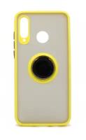 Чехол противоударный Mobix для Huawei P30 Lite ( Хуавей П30 Лайт ) с кольцом и с функцией подставки цвет: желтый