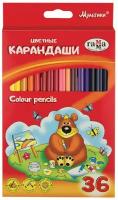 Карандаши деревянные цветные для рисования мягкие двусторонние Brauberg Premium Twin Colour, 12 штук, 24 цвета, 181874