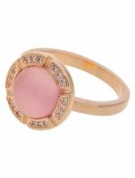 Кольцо помолвочное Lotus Jewelry, кошачий глаз, размер 19, розовый