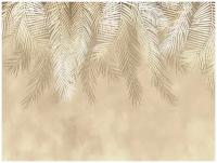 Фотообои на стену флизелиновые "Пальмовые листья бежевые №2" 360X270 см (ШxВ)