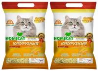 HOMECAT эколайн кукурузный наполнитель комкующийся для туалета кошек (12 + 12 л)