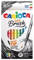 42937 Фломастеры с кистевым пишущим узлом Carioca "Super Brush", 10цв, смываемые, картон, европодвес