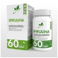 Детокс и пищеварение Natural Supp, Spirulina, 60 капсул, 750 мг