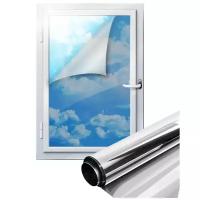 Профессиональная зеркальная, солнцезащитная пленка для окон SunGood Silver 15 - 75. 1 шт. 1520х750мм