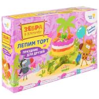 Пластилин Genio Kids Лепим торт с Зеброй в клеточку, TA1702L 5 цв